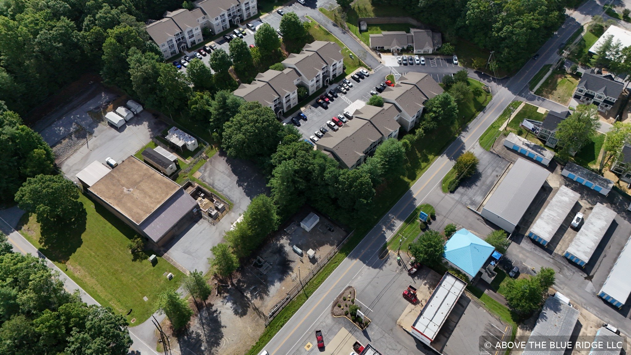 Commercial property aerial overview