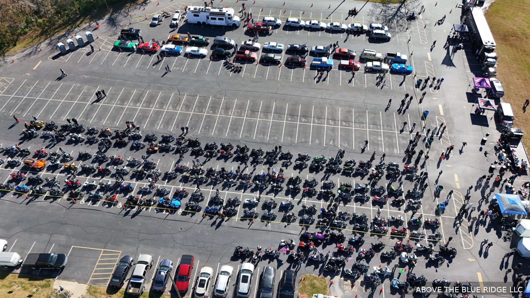 Motorcycle event aerial detail